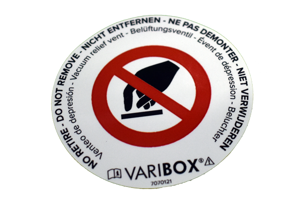 VARIBOX sticker cap vacuum vent