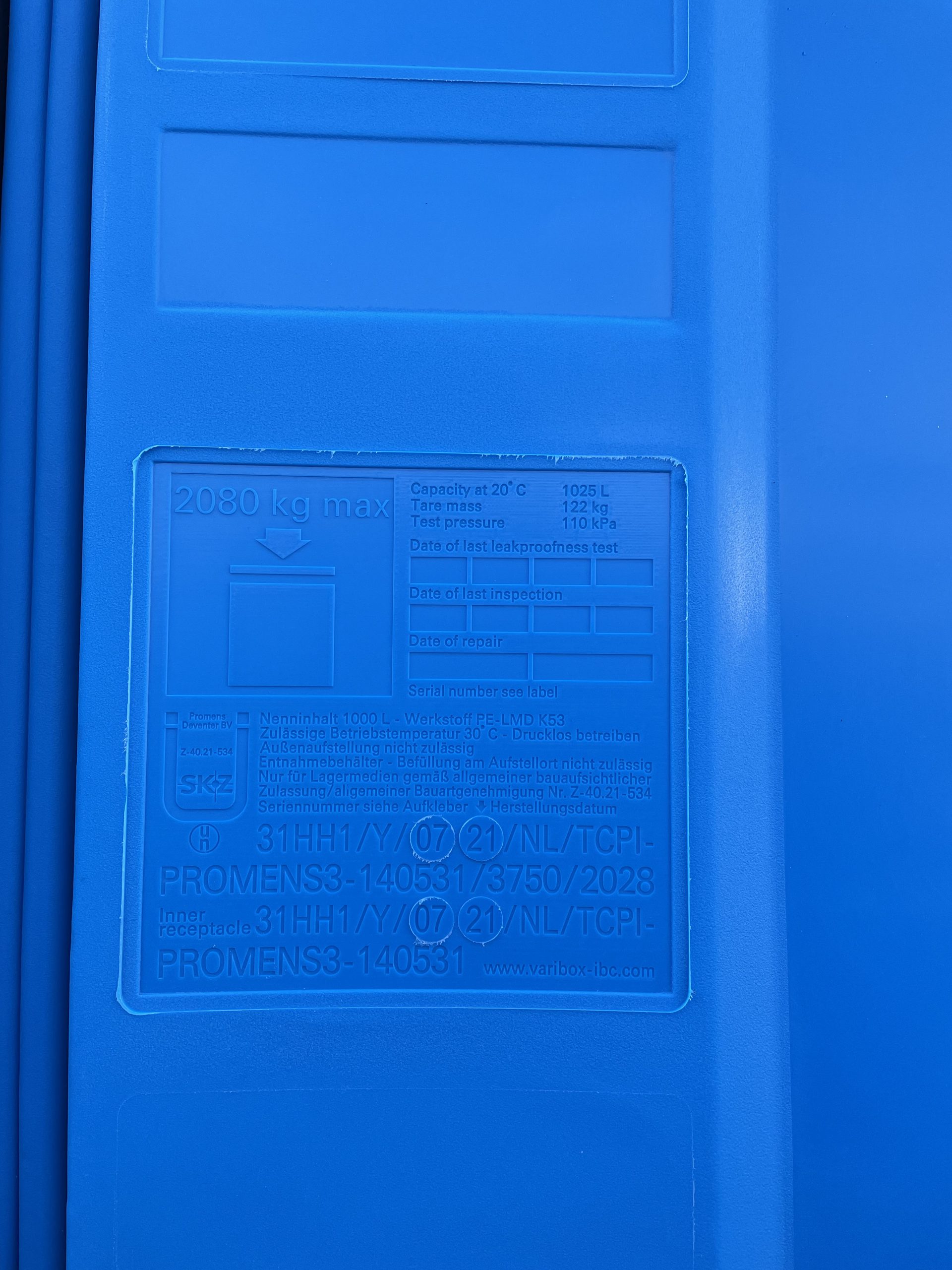 Kennzeichnung von IBCs
